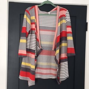 Striped Open Cardigan